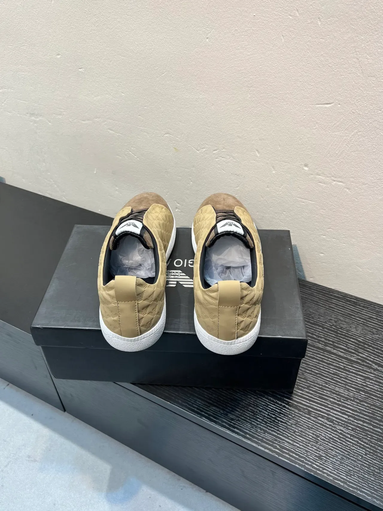 Giorgio Armani Quilted Eagle Motif Slip-On Lifestyle Sneakers 6