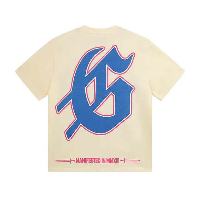 Godspeed Beige Blue Graphic-Print Oversized Fit T-Shirt 3