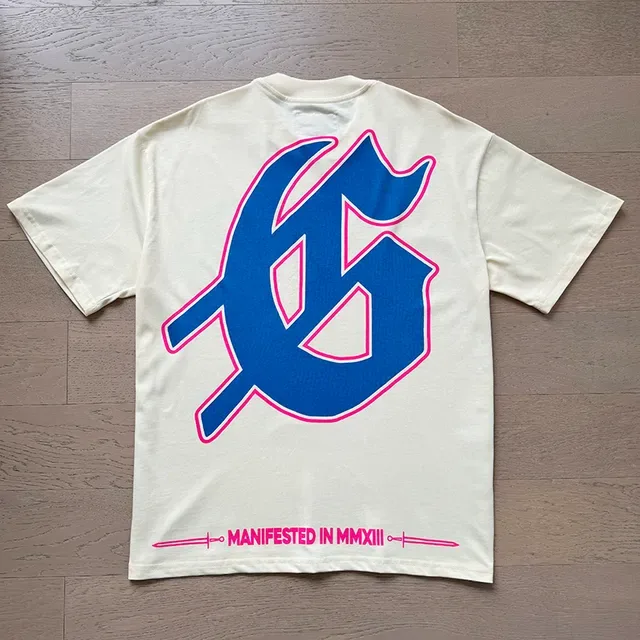 Godspeed Beige Blue Graphic-Print Oversized Fit T-Shirt 7