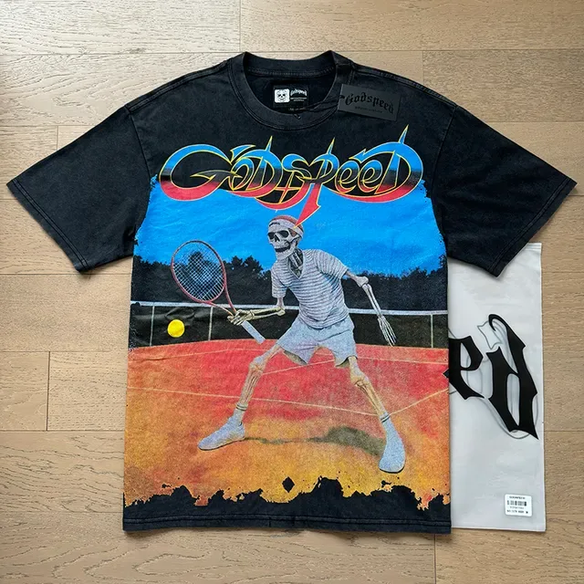 Godspeed Distressed Black Graphic Print T-Shirt 6