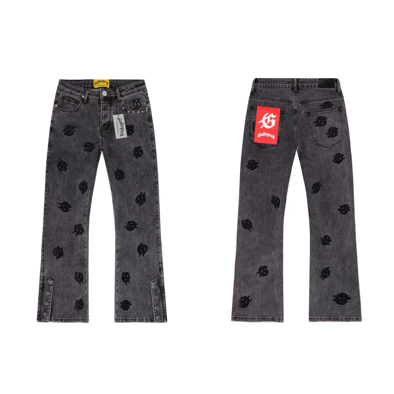 Godspeed Jeans Acampanados con Logo Bordado Integral 3