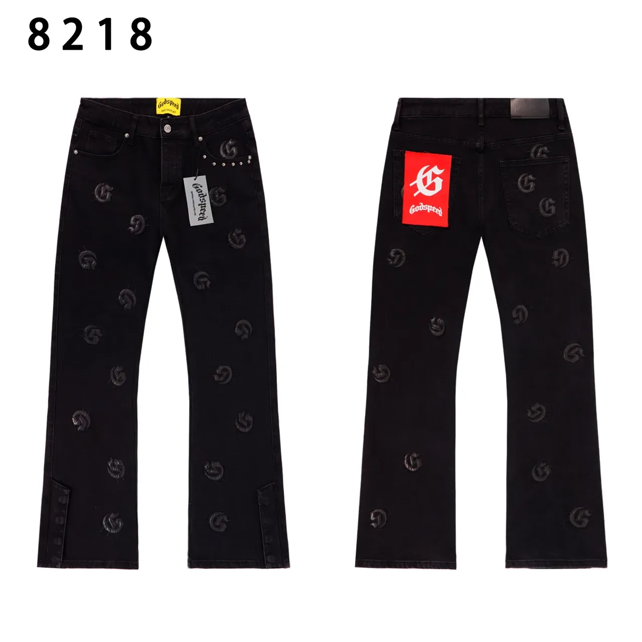 Godspeed Jeans Acampanados con Logo Bordado Integral 4