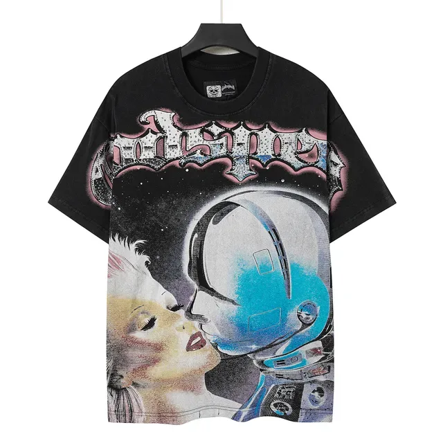 Godspeed Graphic Print Astronaut Motif T-Shirt 7