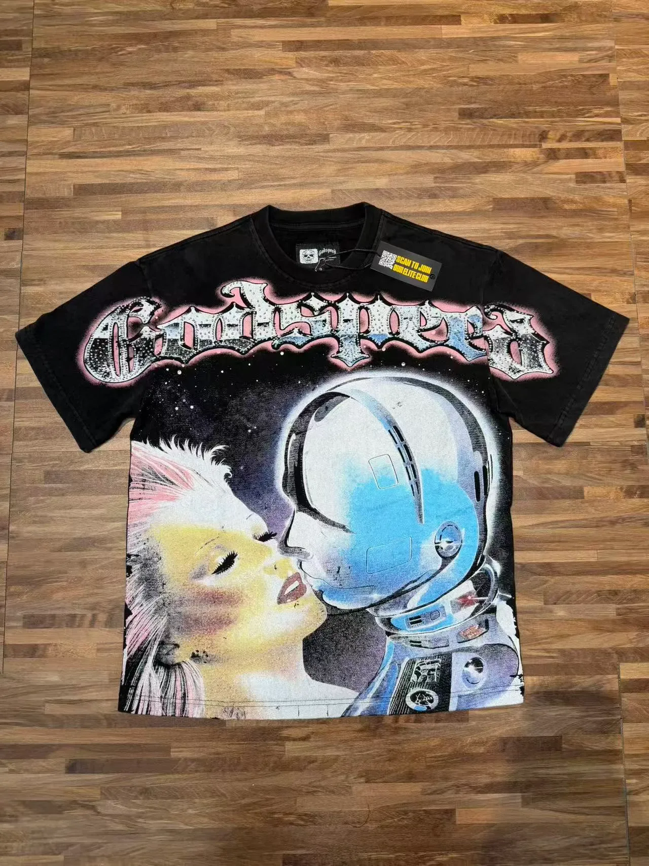 Godspeed Graphic Print Astronaut Motif T-Shirt 10