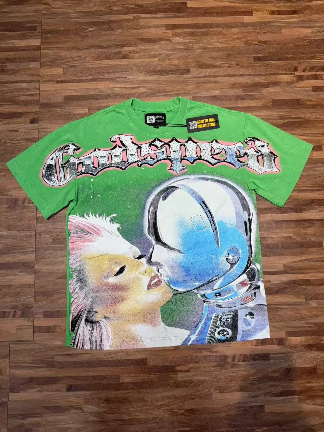 Godspeed Graphic Print Astronaut Motif T-Shirt 12