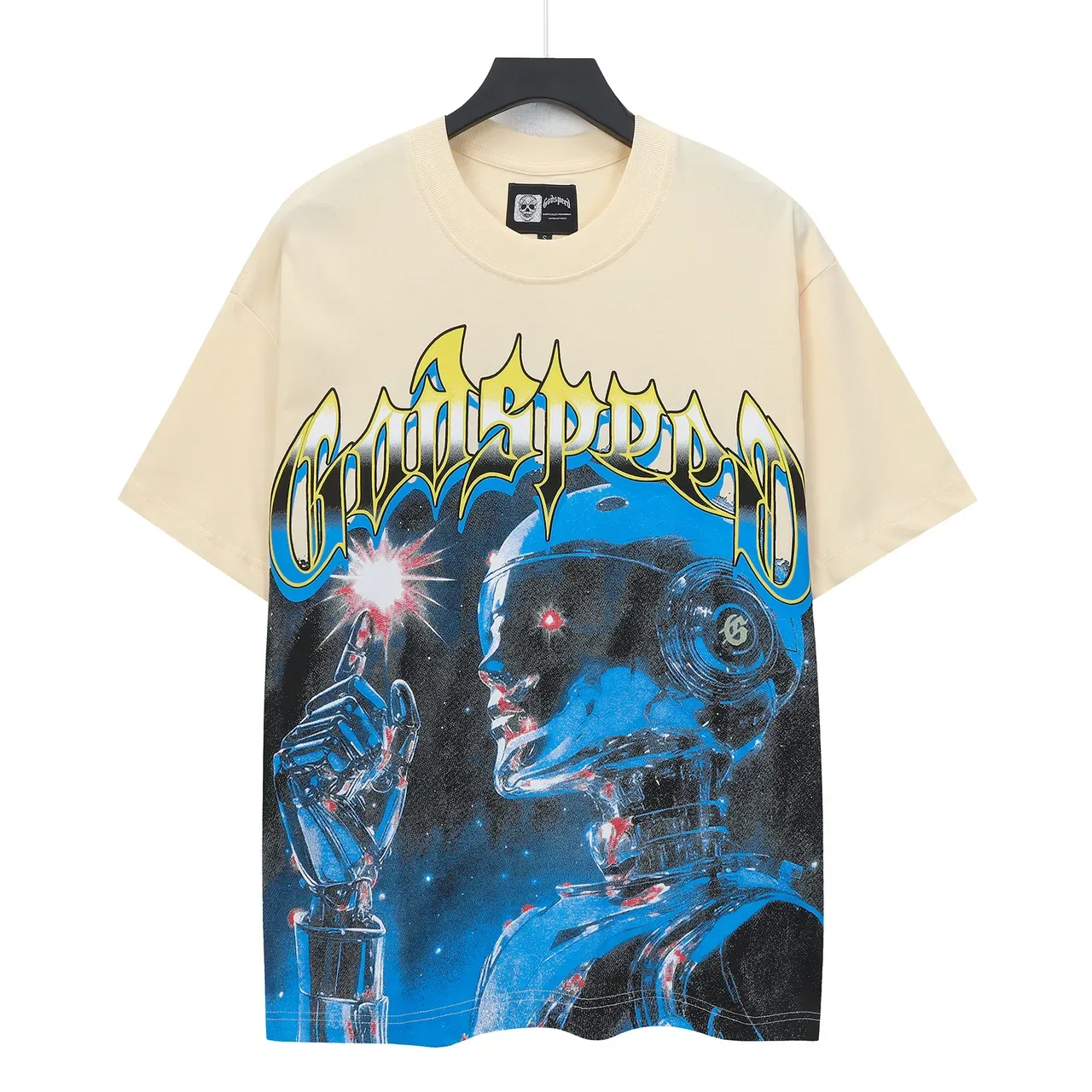 Godspeed Graphic Print Beige Oversized T-Shirt 2