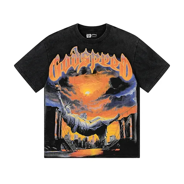 Godspeed Graphic Print Distressed Black T-Shirt 2