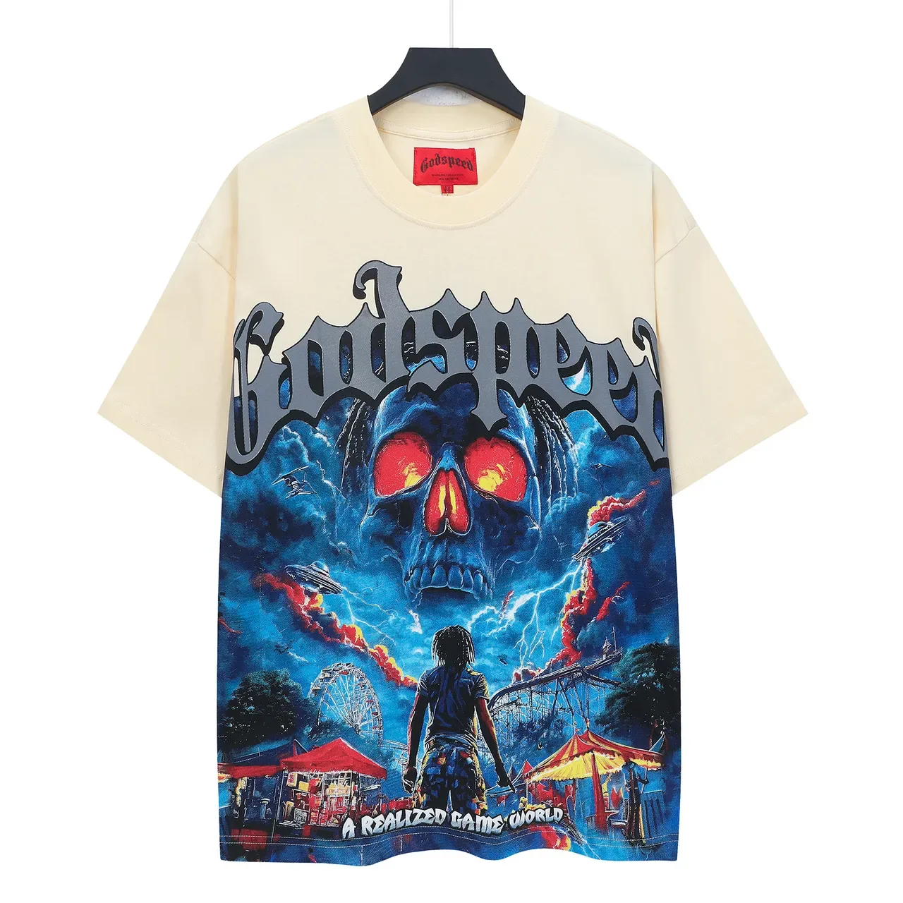 Godspeed Graphic Print Oversized Crew Neck T-Shirt 2