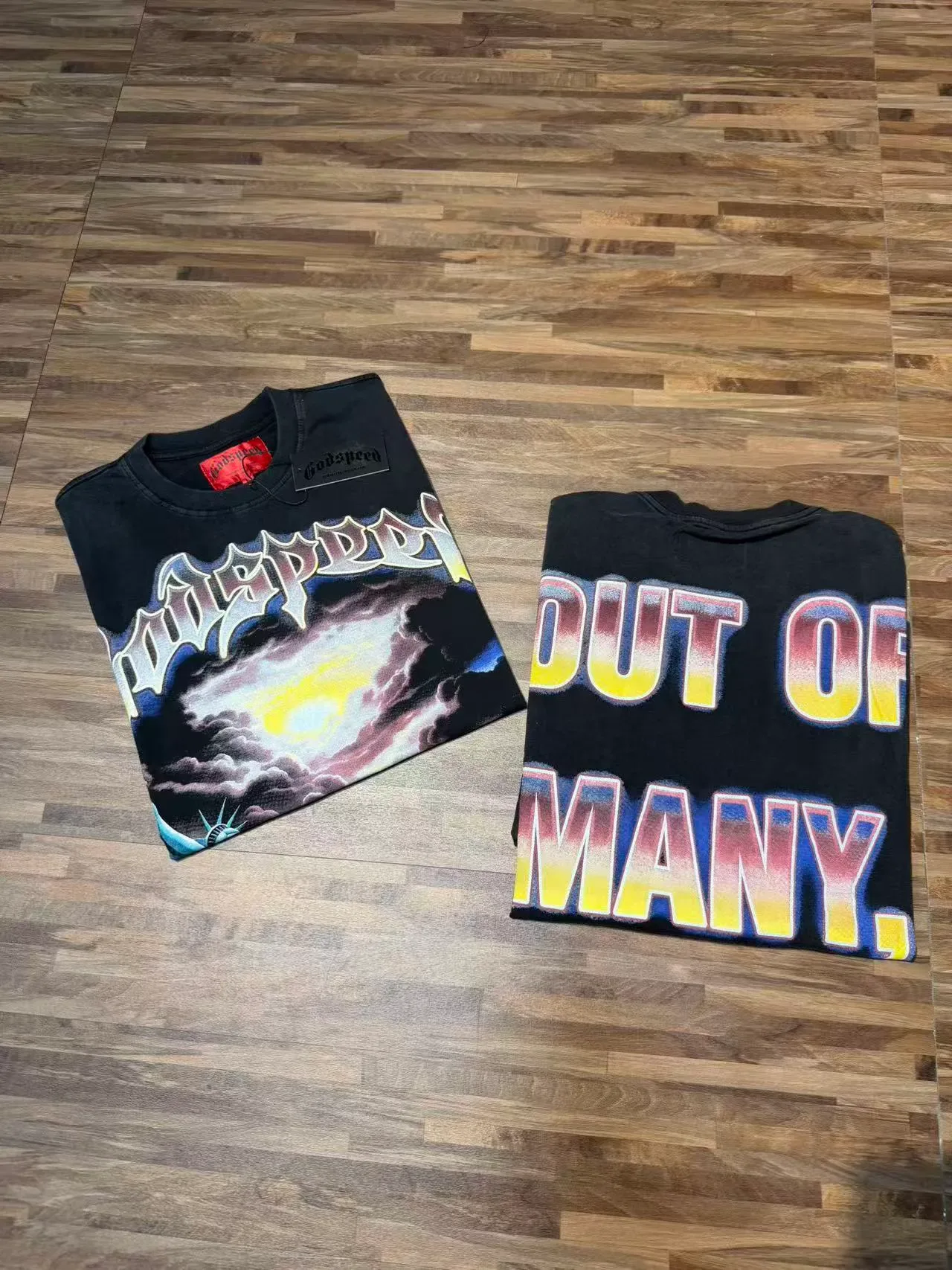 Godspeed Out of NY Graphic Oversized Black T-Shirt 4