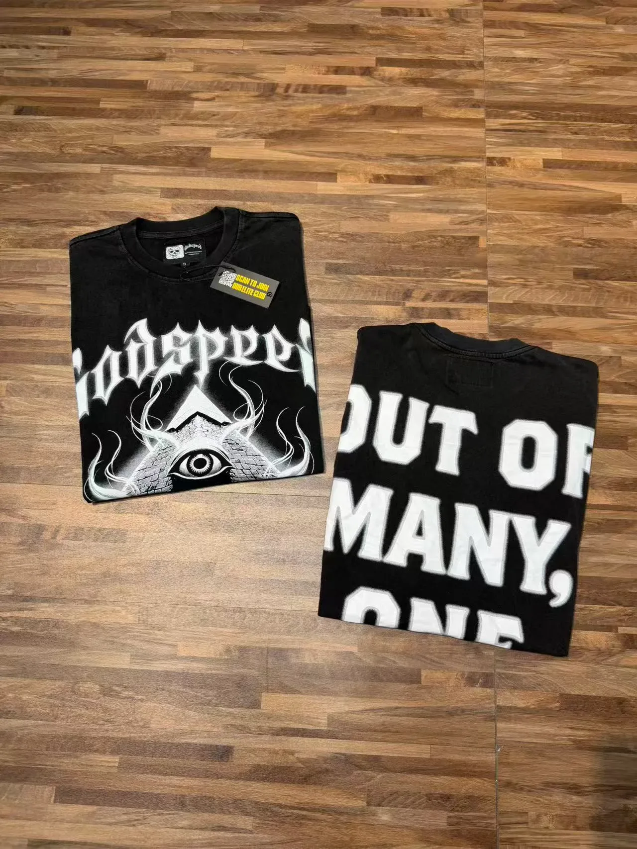Godspeed Pyramid Eye Graphic Washed Black T-Shirt 4