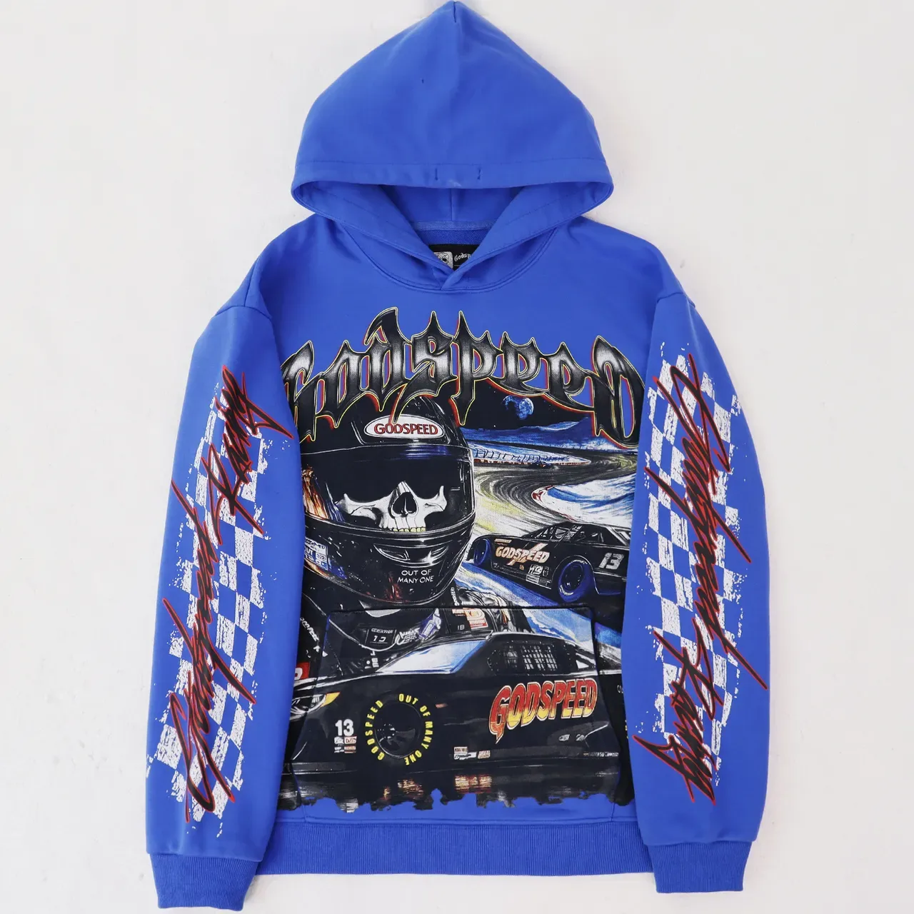 Godspeed Racing Graphic কালো নীল হুডি 5