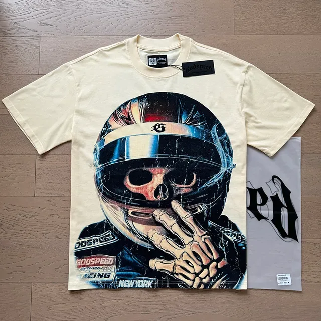 Godspeed Racing Skull Graphic Print T-Shirt 6