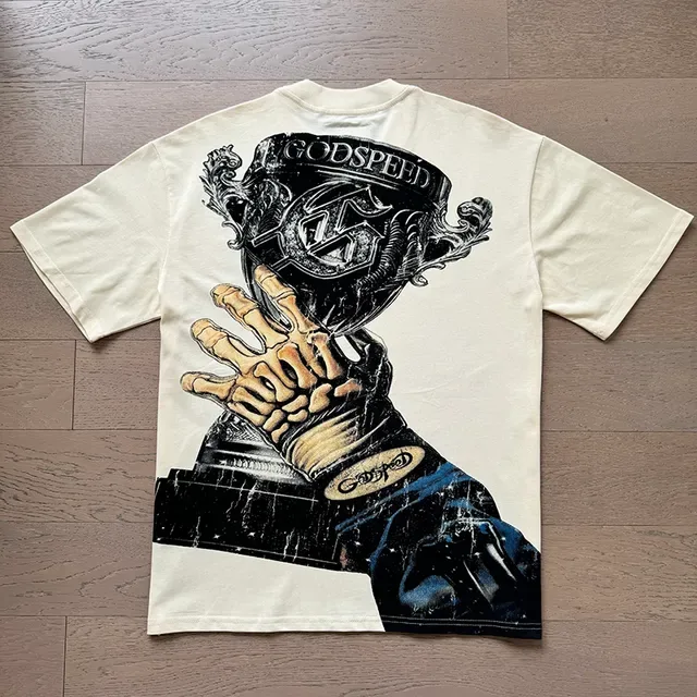 Godspeed Racing Skull Graphic Print T-Shirt 7