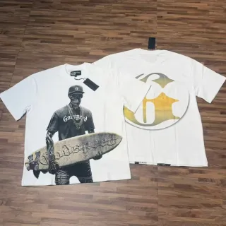 تي شيرت أبيض Godspeed بطبعة جرافيك Skull Surfer