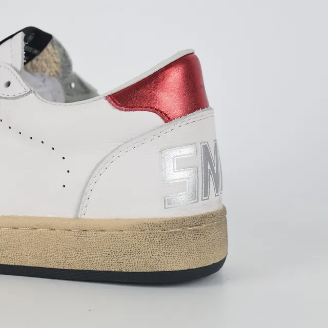 Golden Goose White Red Leather Glitter Star Appliqué Lifestyle Sneakers 4