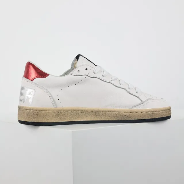 Golden Goose White Red Leather Glitter Star Appliqué Lifestyle Sneakers 7