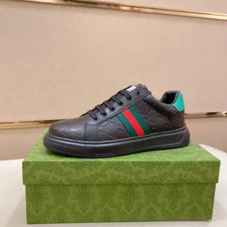 Gucci Ace Black Green Red Web Stripe Lifestyle Sneakers