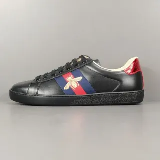 Gucci Ace أسود أحمر أزرق شريط ويب تطريز نحل أحذية نمط حياة