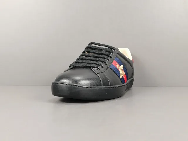 Gucci Ace Black Red Blue Web Stripe Bee Embroidery Lifestyle Sneakers 15