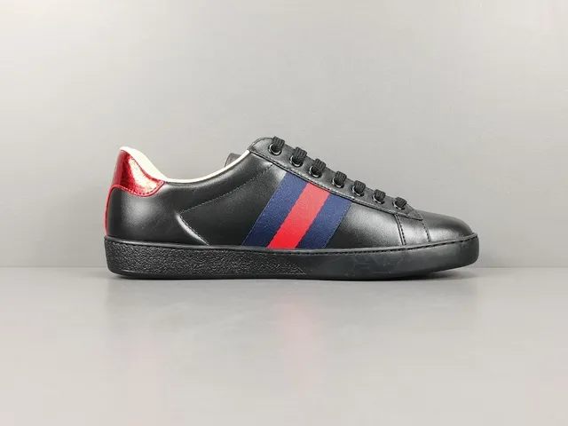 Gucci Ace Black Red Blue Web Stripe Bee Embroidery Lifestyle Sneakers 18