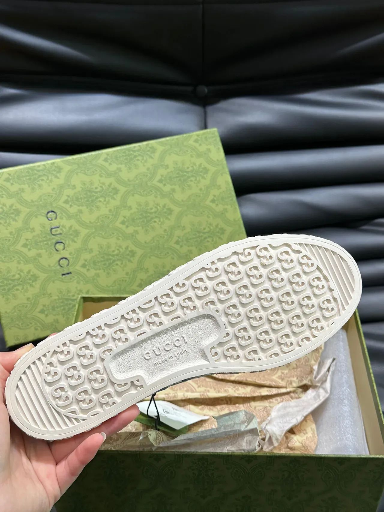 Gucci Ace Blue White Canvas Upper GG Monogram Print Sneakers 2