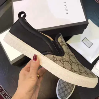 Gucci Ace Loafer GG Monogram Canvas Black Beige Loafers