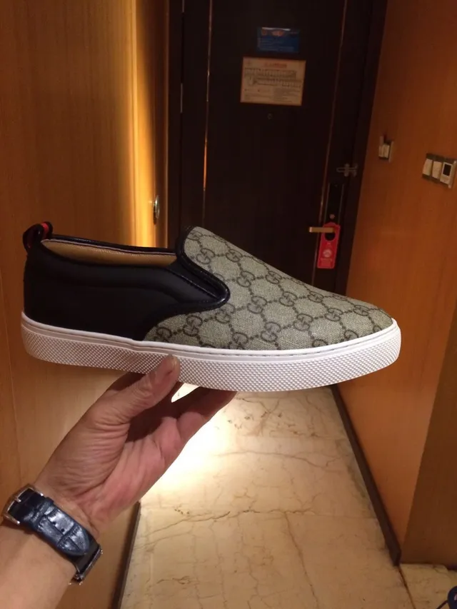 Gucci Ace Loafer GG Monogram Canvas Mocassins Noir Beige 4