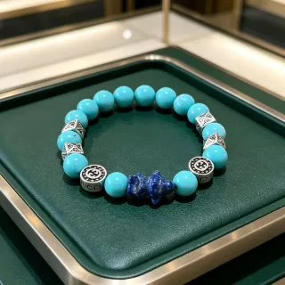 Gucci Beaded Turquoise and Lapis Lazuli Bracelet