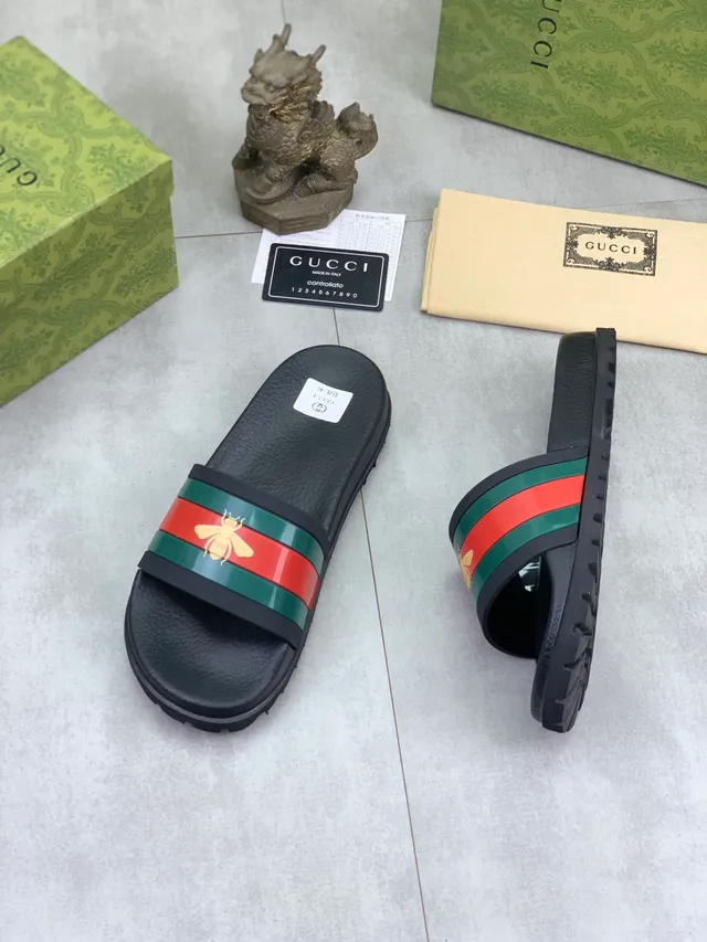 Gucci Bee Web Stripe Slide Slipper 4