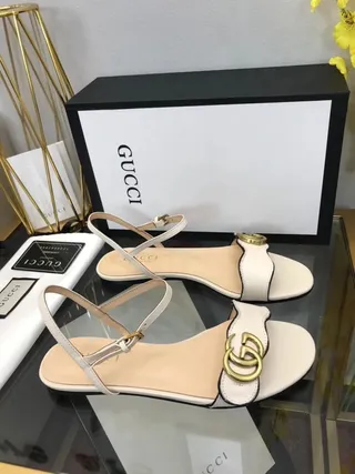 Gucci Beige Noir Sandales Gladiator Slingback Boucle Horsebit Buckle 4