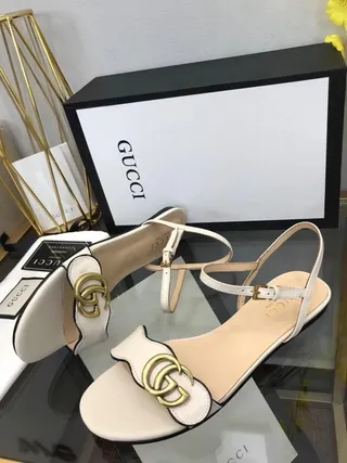 Gucci Beige Noir Sandales Gladiator Slingback Boucle Horsebit Buckle 5