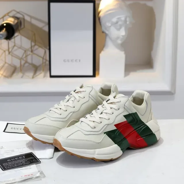 Gucci Beige Multicolor Chunky Silhouette Layered Leather Upper Lifestyle Sneakers 1