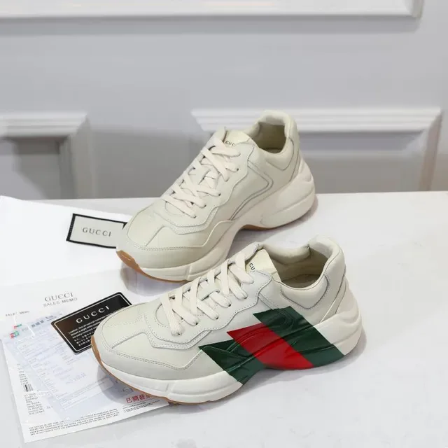 Gucci Beige Multicolor Chunky Silhouette Layered Leather Upper Lifestyle Sneakers 5