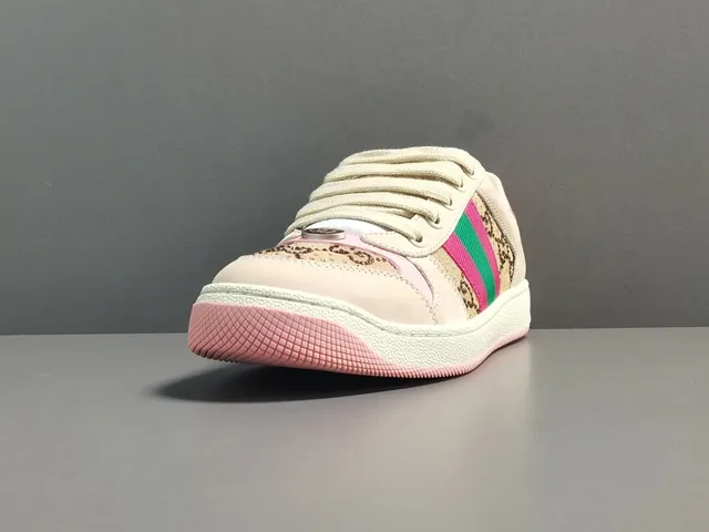 Gucci Beige Pink GG Monogram Canvas Web Stripe Lifestyle Sneakers 16