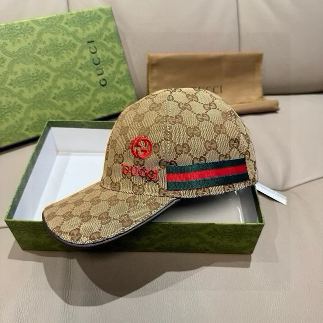 Gucci beige rouge GG Monogram Canvas Embroidered Interlocking G Baseball Cap 9