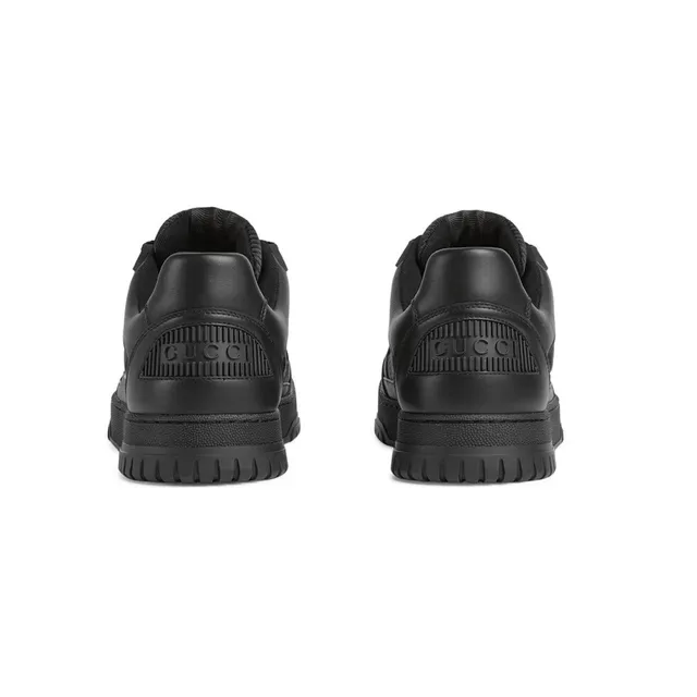 Gucci Black Monochrome Perforated Toe Lifestyle Sneakers 3