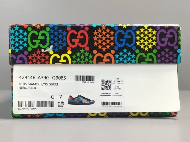 Gucci Black Multicolor GG-Print Textile Upper Star-and-Logo Pattern Lifestyle Sneakers 13