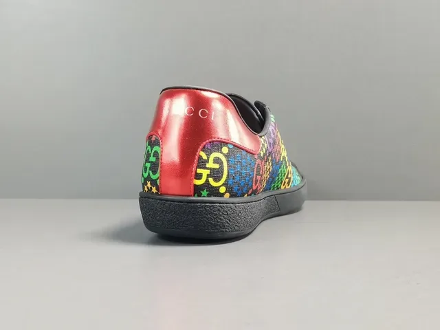 Gucci Black Multicolor GG-Print Textile Upper Star-and-Logo Pattern Lifestyle Sneakers 15