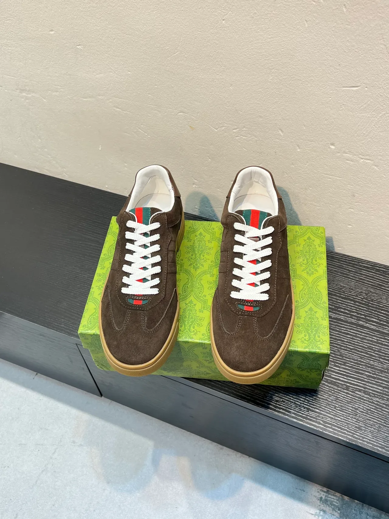 Gucci Brown Beige Suede Upper Gum Rubber Sole Lifestyle Sneakers 2