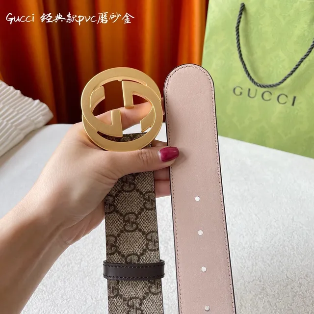 Gucci Classic GG Monograma Canvas Cinto com fivela Interlocking G de couro 3