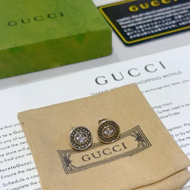 Gucci Crystal-Embellished Circular Stud Earrings 2