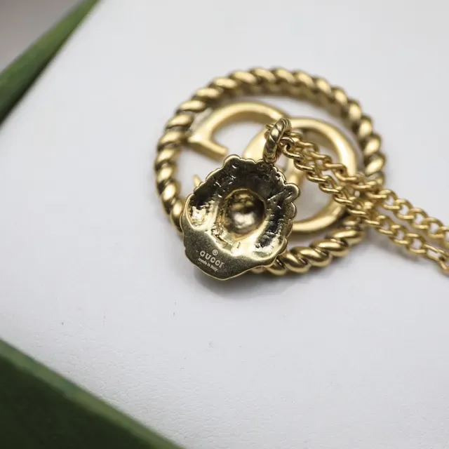 Gucci Dionysus Interlocking GG Lion Head Gold-Tone Necklace 9