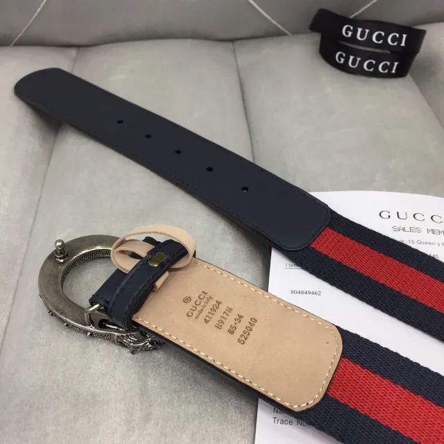 Gucci Dionysus Web Stripe Snake-Head Leather Belt 7