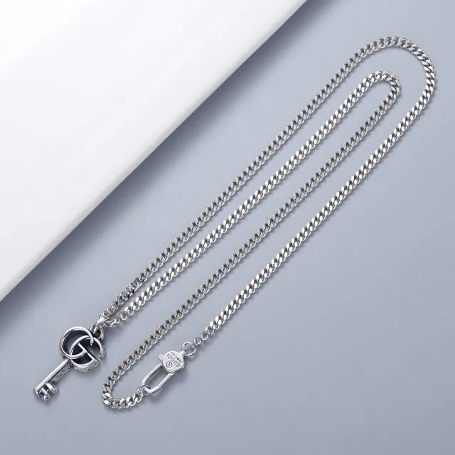 Gucci Double G Key Pendant Silver Necklace 3