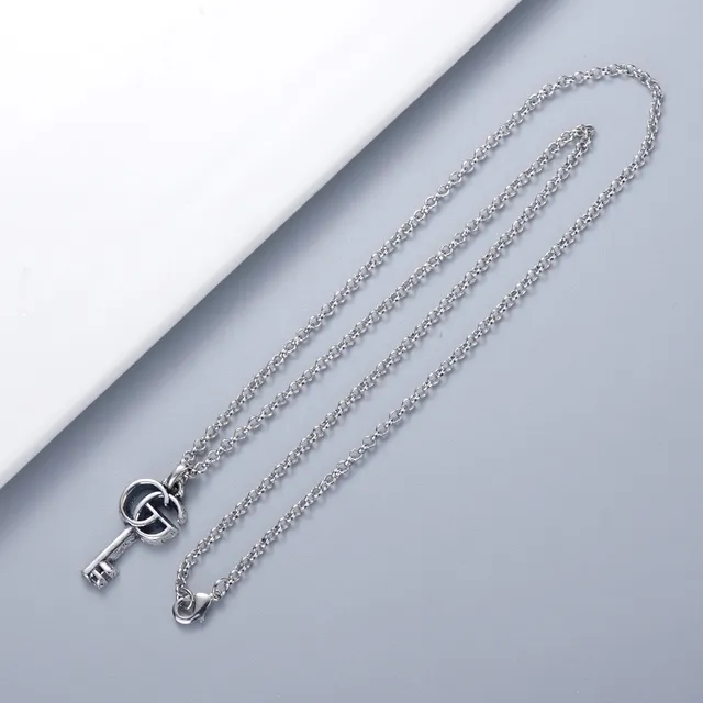 Gucci Double G Key Pendant Silver Necklace 4