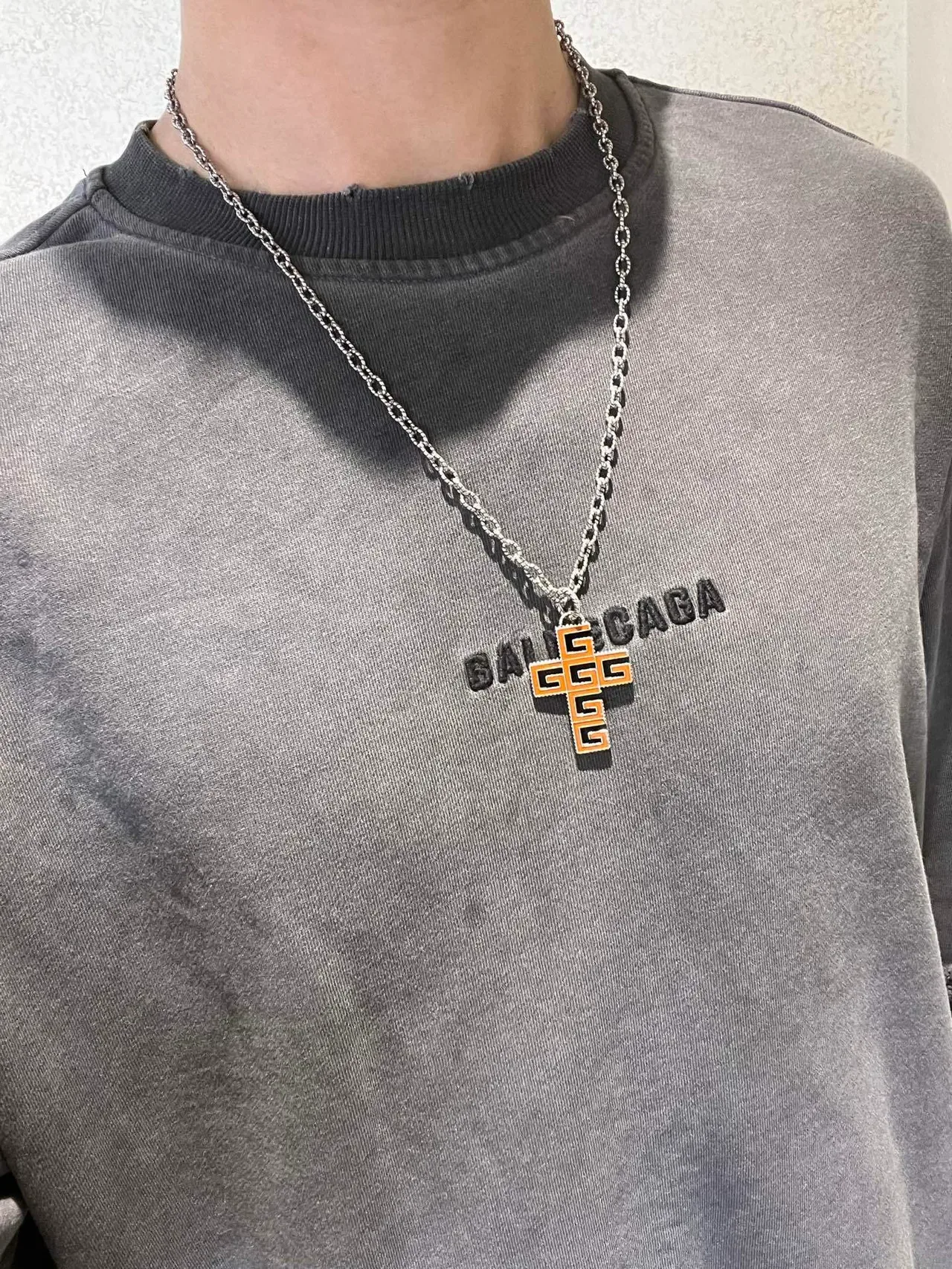 Gucci Enamel Interlocking G Cross Pendant Necklace 5