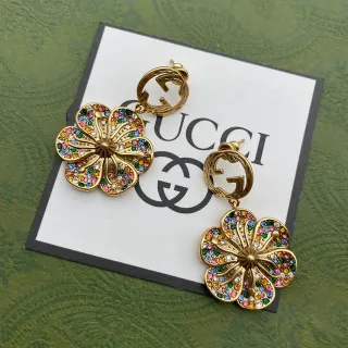 Gucci Floral Crystal Multicolor Earrings