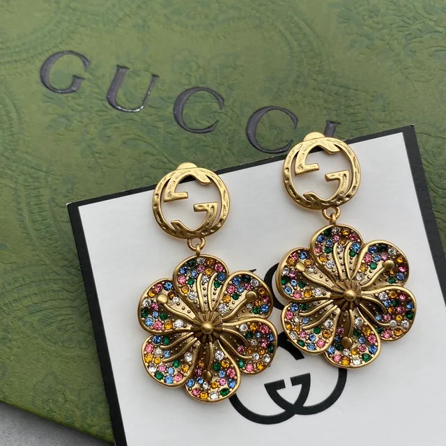 Gucci Floral Crystal Multicolor Earrings 6