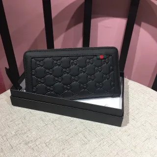 Gucci GG Marmont Black Embossed GG Long Wallet