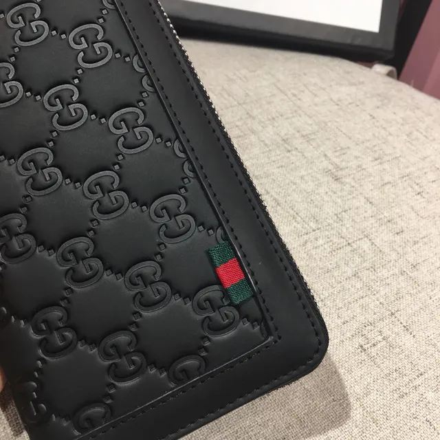 Gucci GG Marmont Noir Embossé GG Portefeuille Long 4